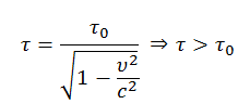 Формула относительности времени