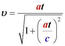 Формула расчета скорости тела согласно специальной теории относительности Энштейна с учетом скорости света. Формула розрахунку швидкості тіла згідно спеціальної теорії відносності Енштейна з врахуванням швидкості світла.