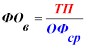 Формула нахождения фондоотдачи - соотношение товарной продукции к среднегодовой стоимости ОФ