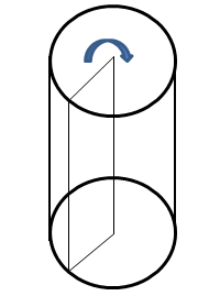 Цилиндр, полученный вращением прямоугольника. Циліндр, отриманий обертанням прямокутника.