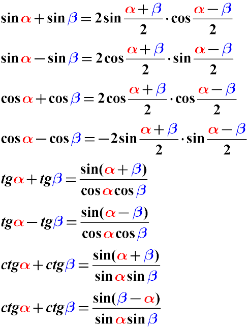 Сумма синусов в произведении. Произведение синусов и косинусов формулы. Формула преобразования суммы синусов. Формулы умножения синусов и косинусов. Формула произведения синуса на косинус разных углов.