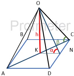 Regular pyramid with a quadrilateral base 