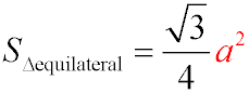 The area of an equilateral triangle can be found using the formula