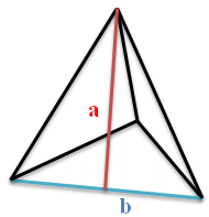 Пирамида с обозначенными апофемой и стороной основания для использования в формулах нахождения площади пирамиды