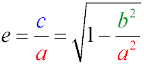 Формула эксцентриситета эллипса