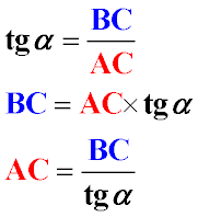 Формула нахождения тангенса в прямоугольном треугольнике и сторон треугольника через тангенс. Формула знаходження тангенса в прямокутному трикутнику і сторін трикутника через тангенс.