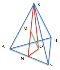Правильная треугольная пирамида с обозначенной высотой боковой грани